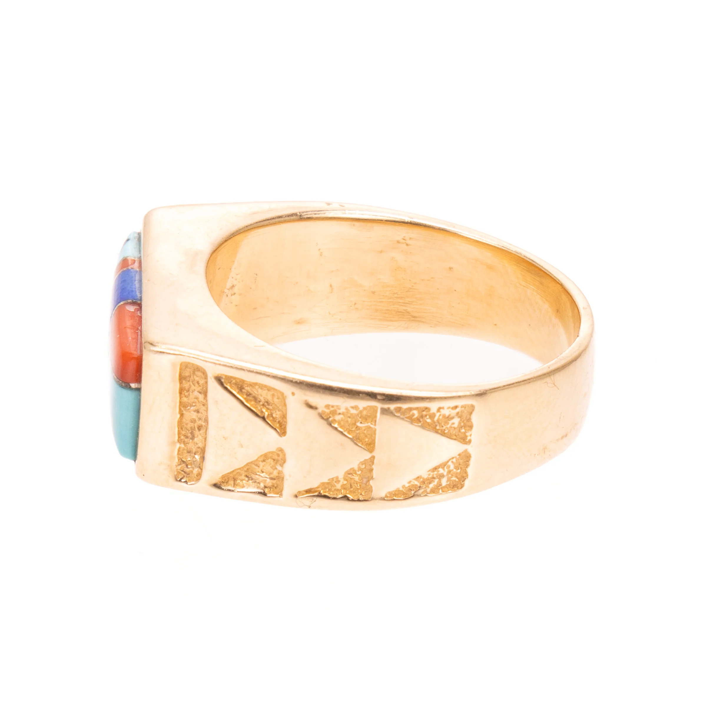 14K Gold Southwest Mosaic Ring - Image 3
