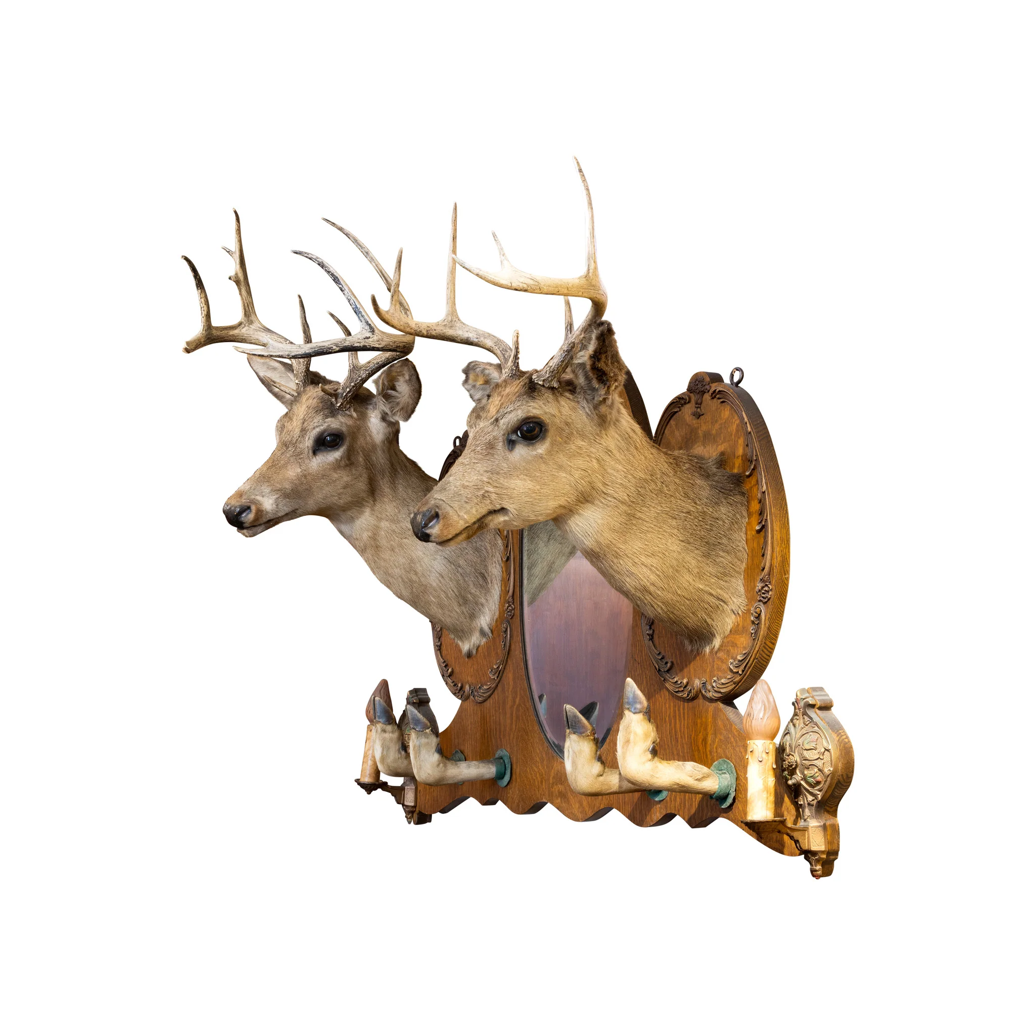 Adirondack Double Deer Hat Rack/Mirror - Image 2