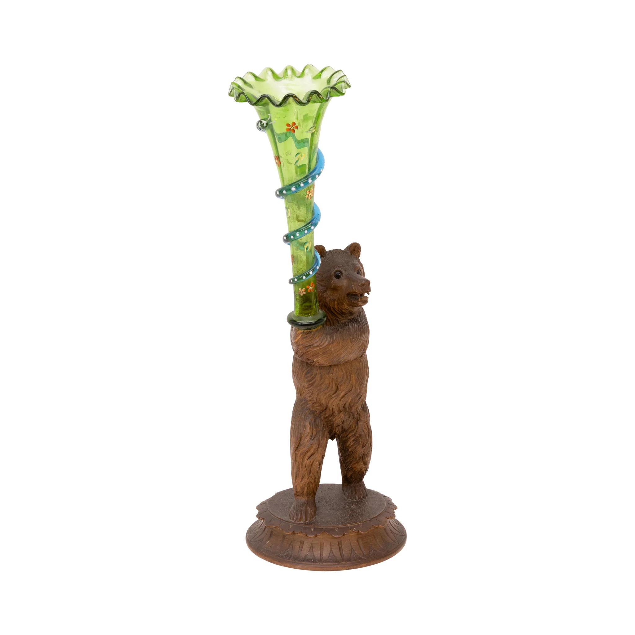 Bear Holding Glass Vase - Image 2