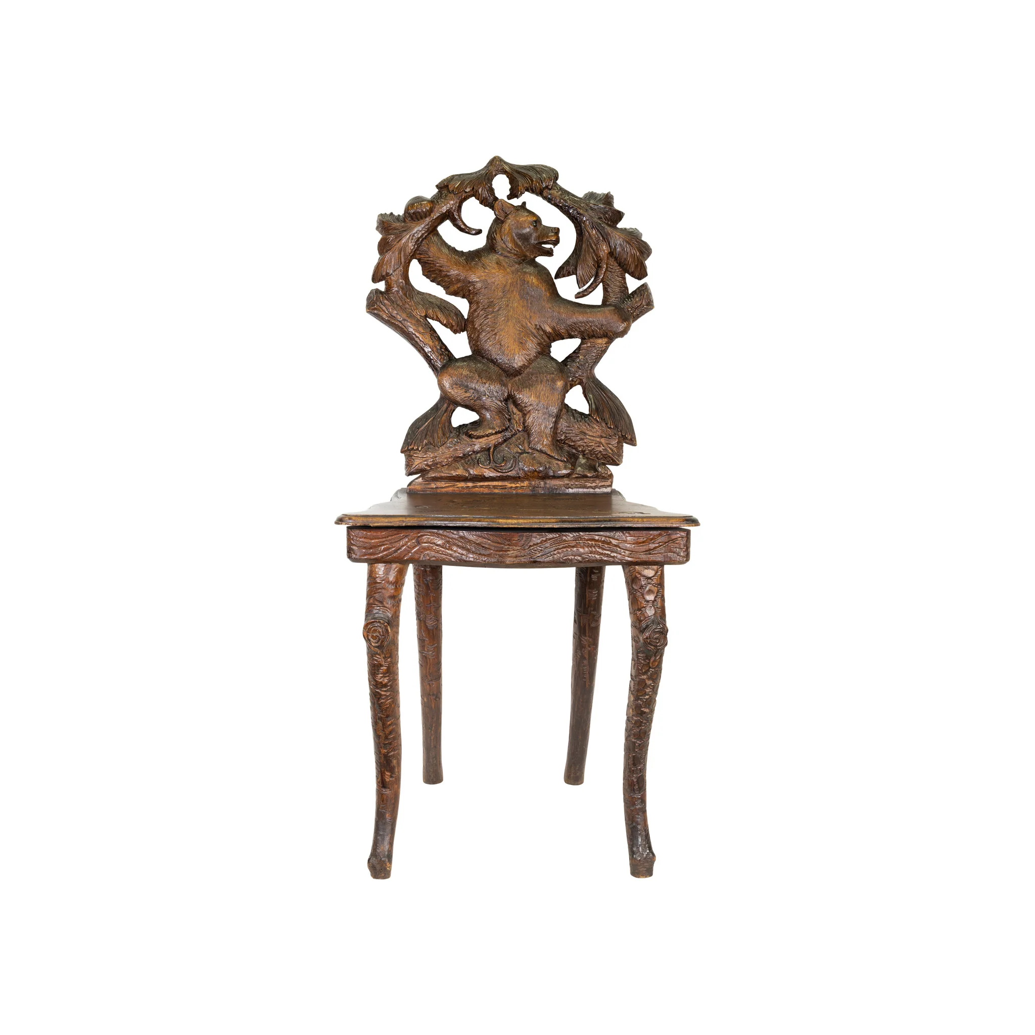 Black Forest Carved Bear Chair - Image 2