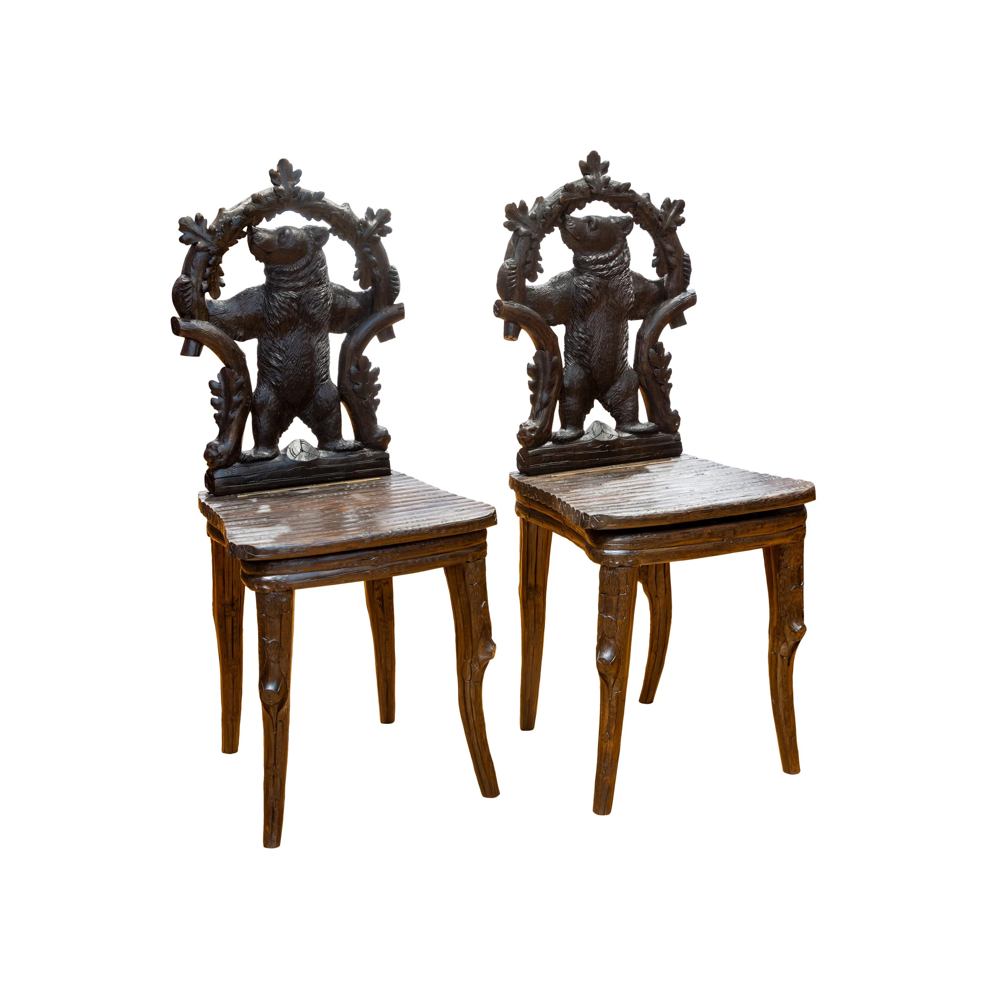 Black Forest Carved Table and Chairs Set - Image 4