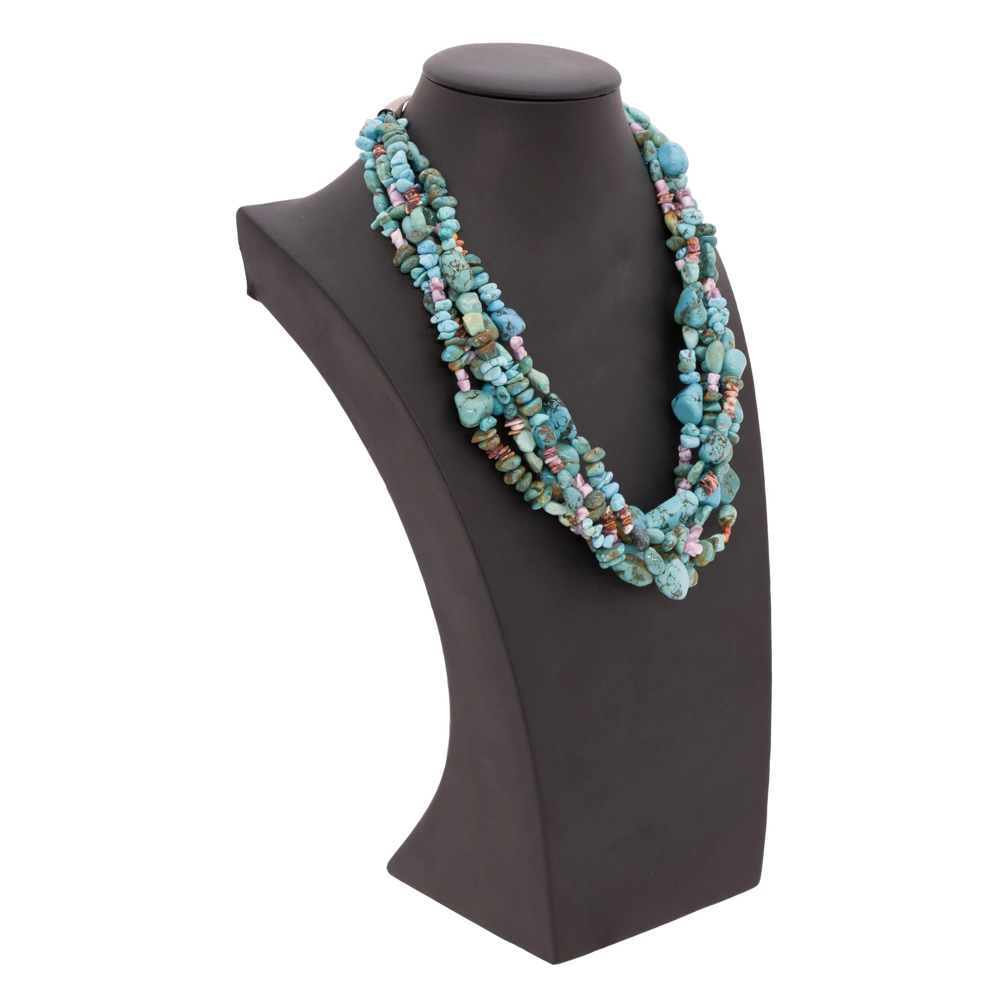 Five Strand Turquoise and Spiny Oyster Necklace - Image 3