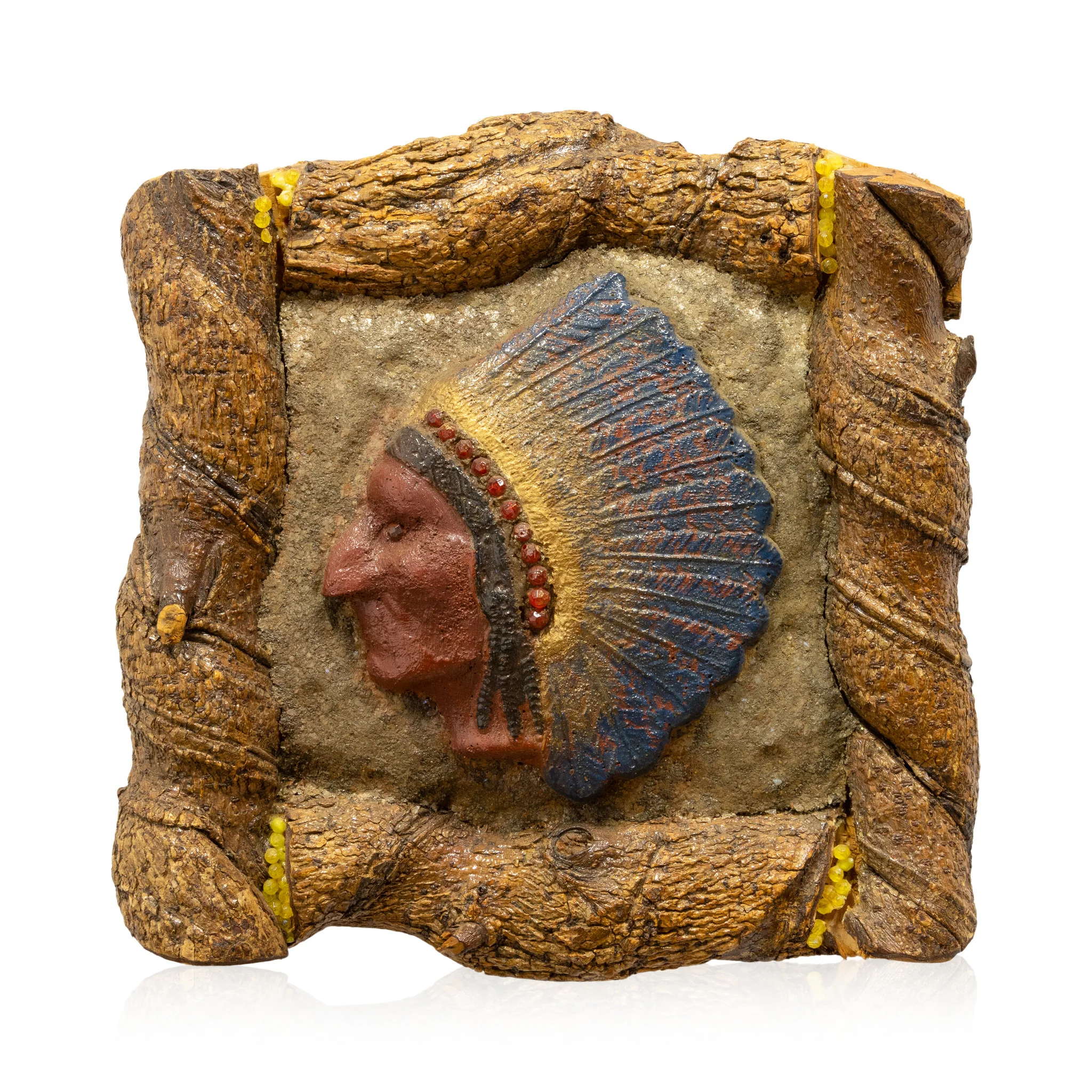 Folk Art War Bonnet Plaque by Quinton J. Stephenson