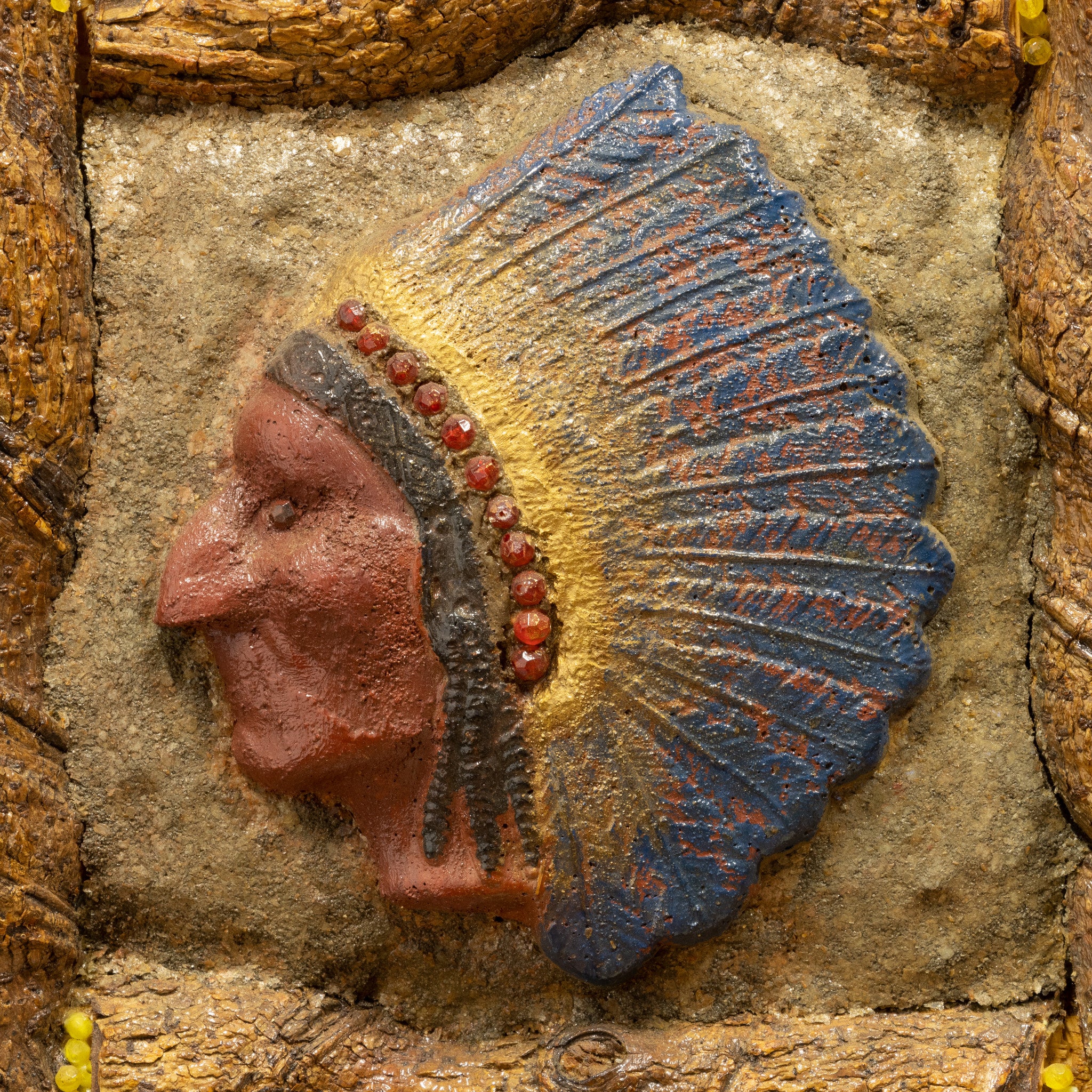 Folk Art War Bonnet Plaque by Quinton J. Stephenson - Image 2