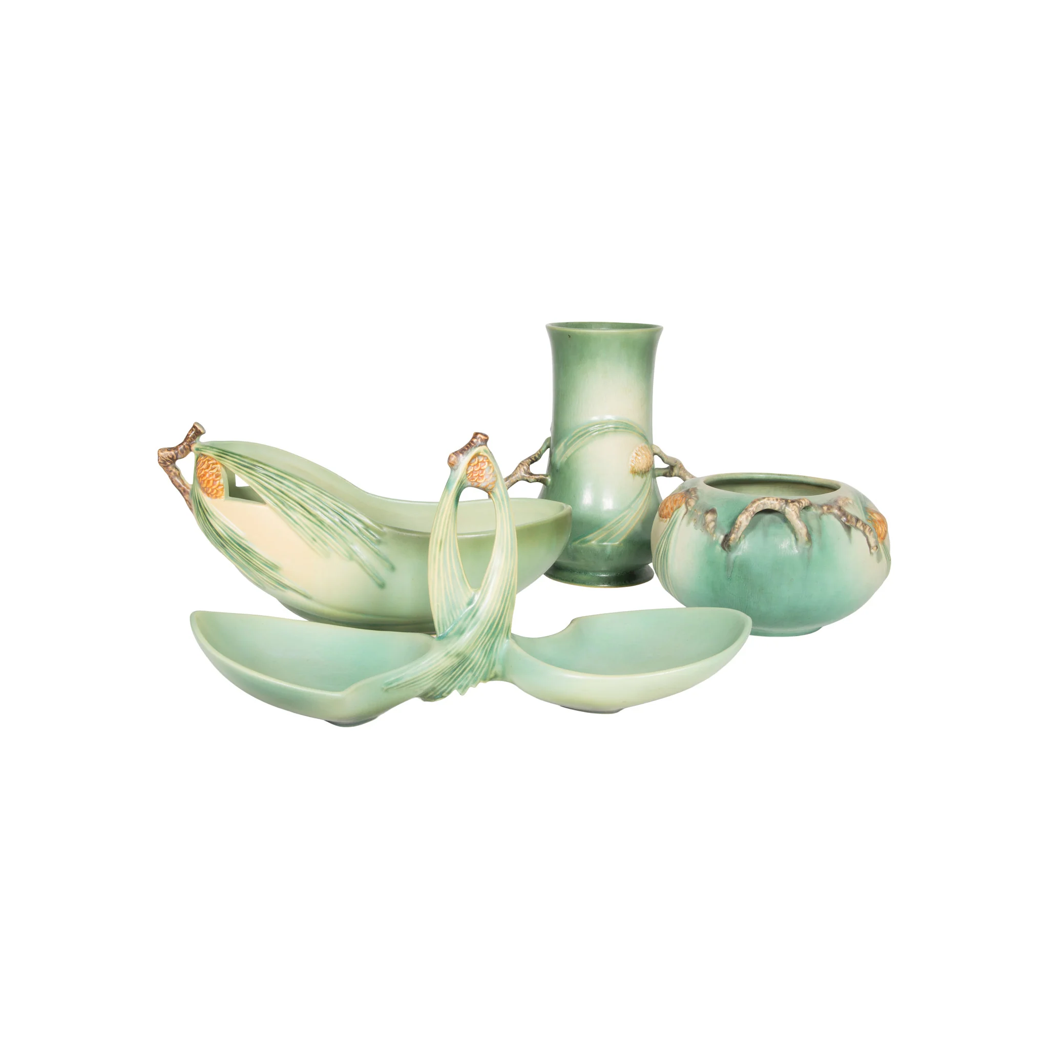 Green Roseville Pinecone Collection - Image 2