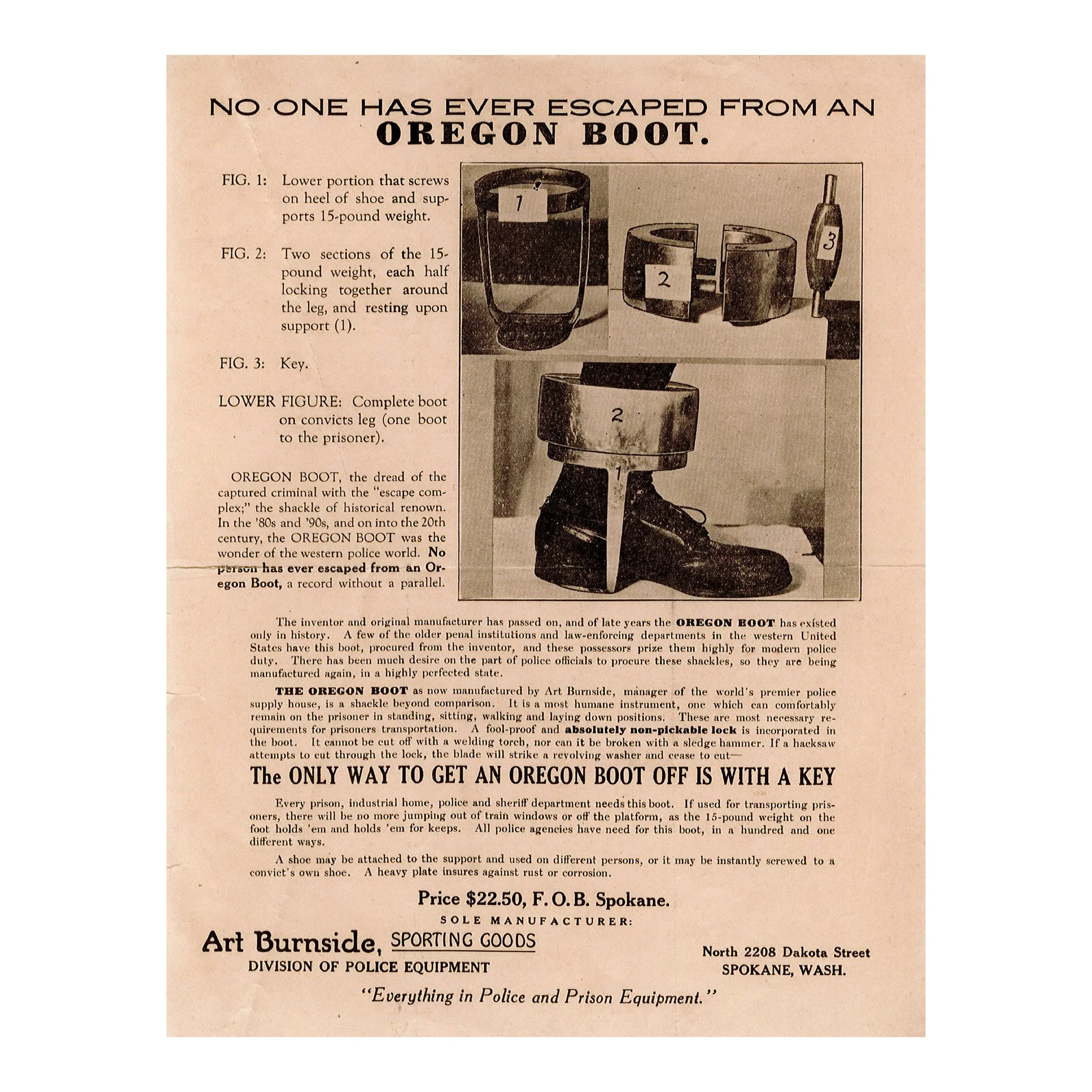 Infamous Oregon Boot "Gardner Shackle" - Image 9