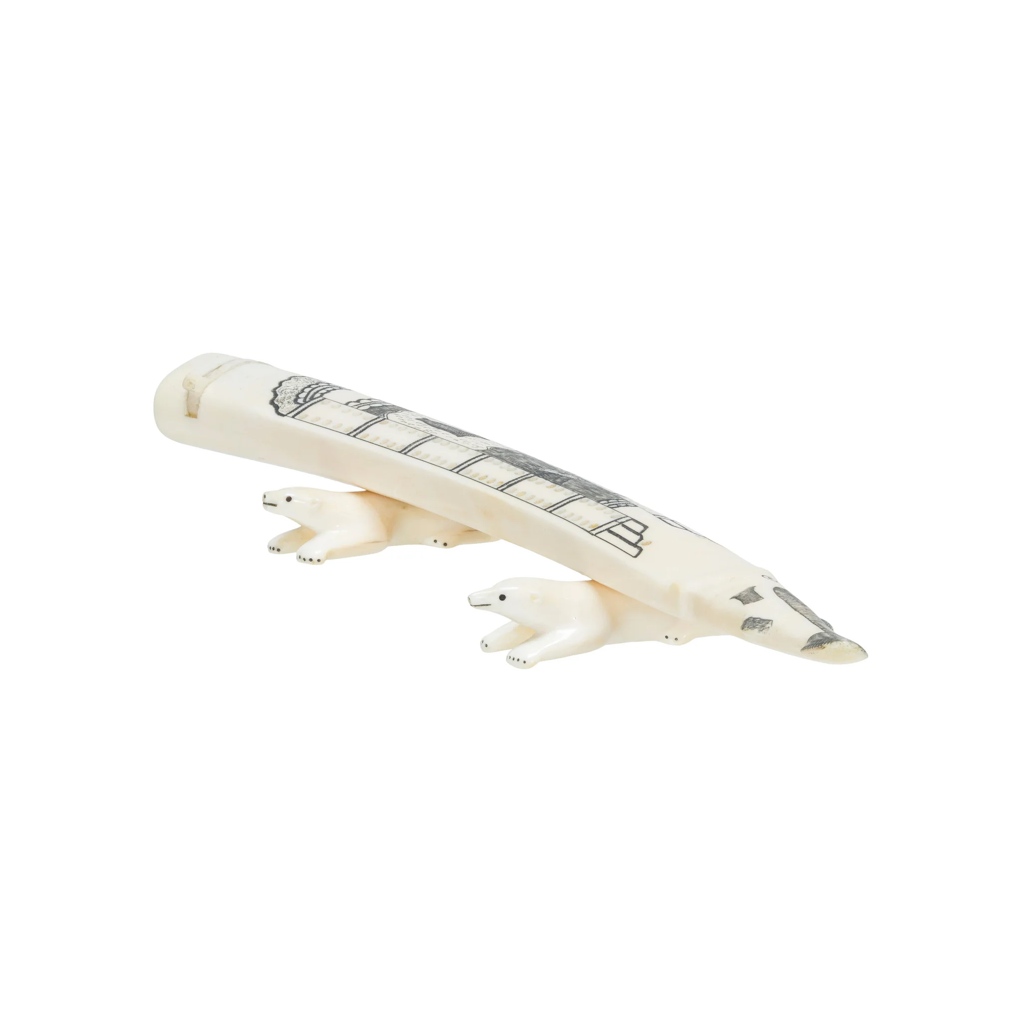 Inuit Walrus Ivory Cribbage Board - Image 2