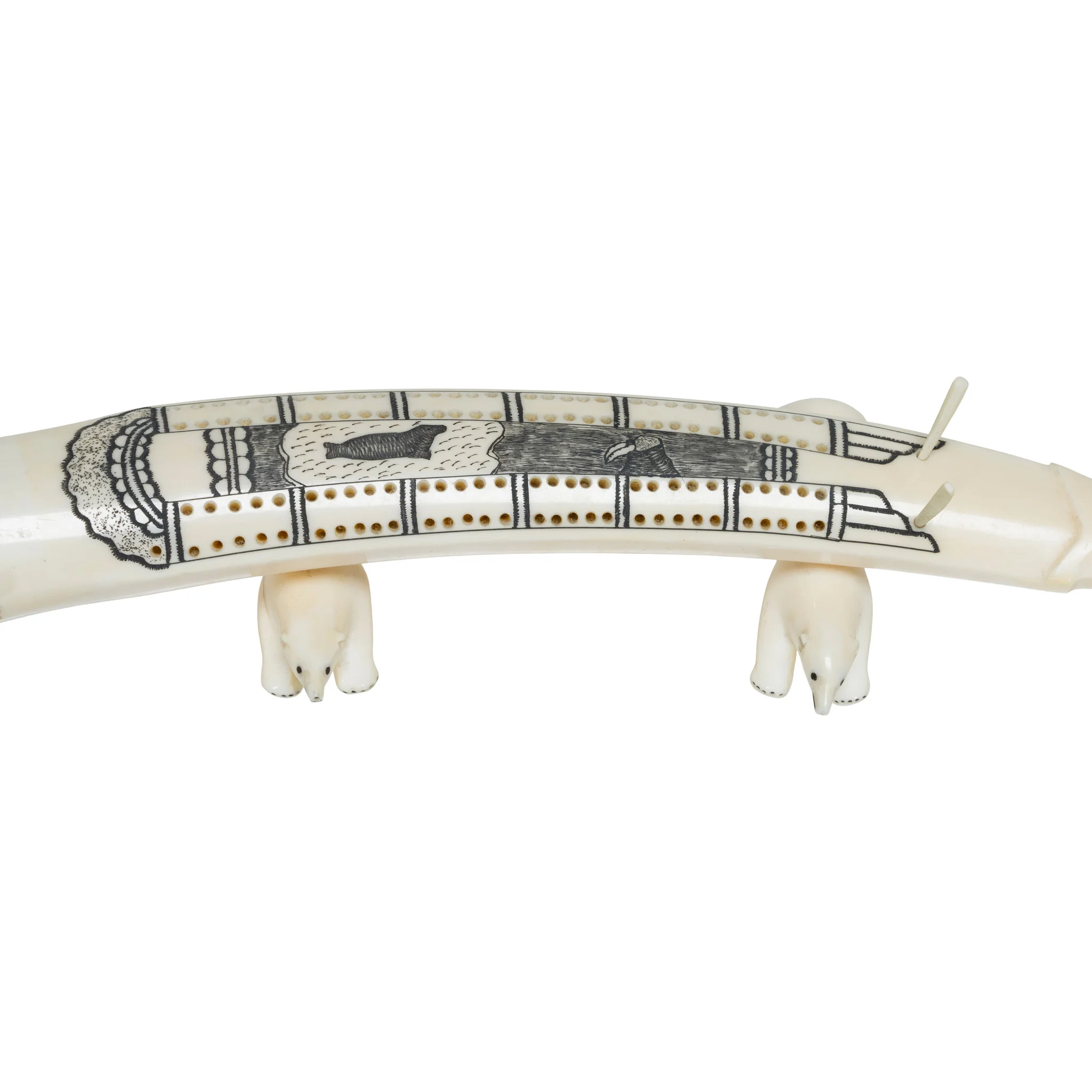 Inuit Walrus Ivory Cribbage Board - Image 4