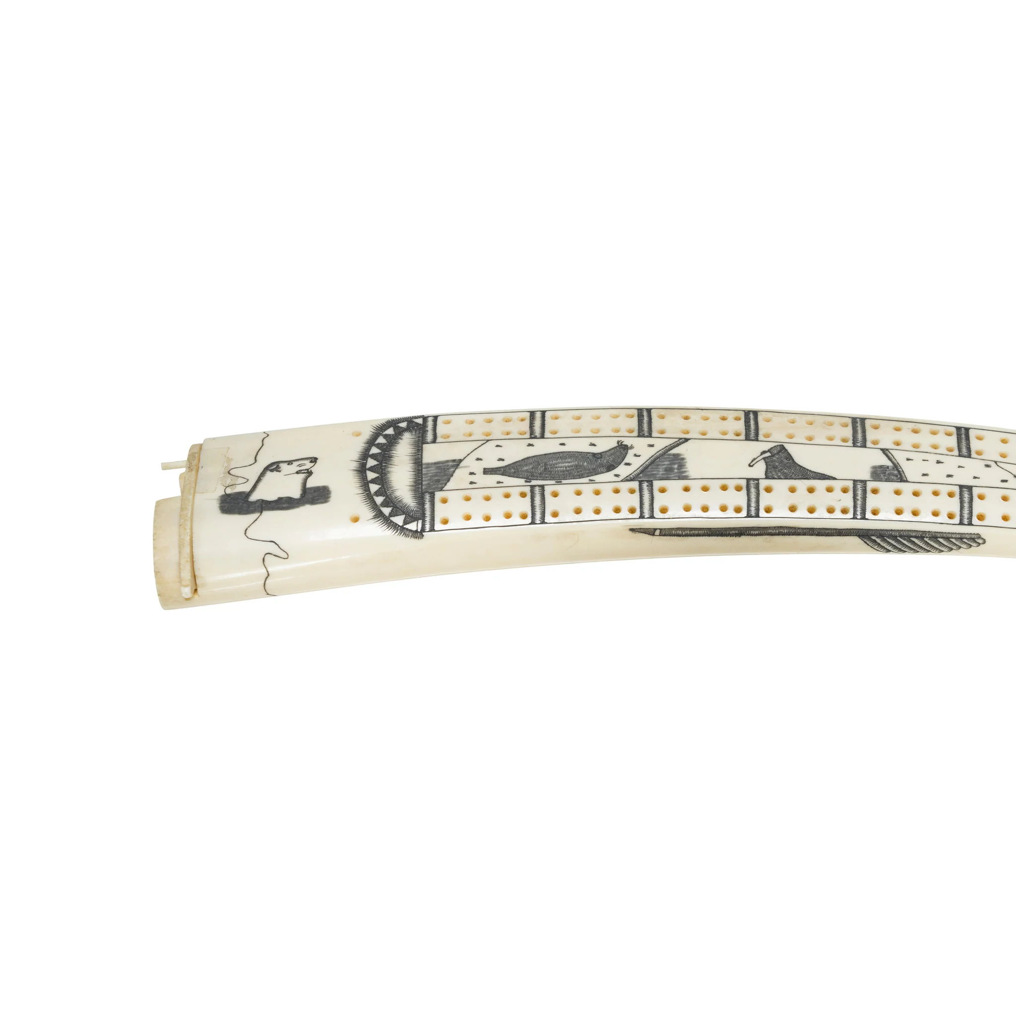 Inuit Walrus Ivory Cribbage Board - Image 2