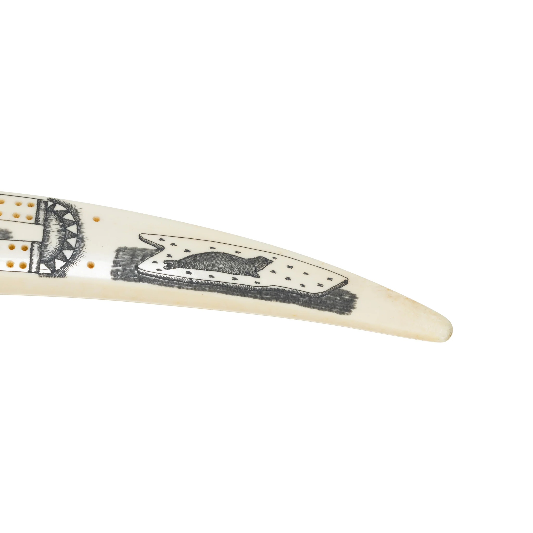 Inuit Walrus Ivory Cribbage Board - Image 3