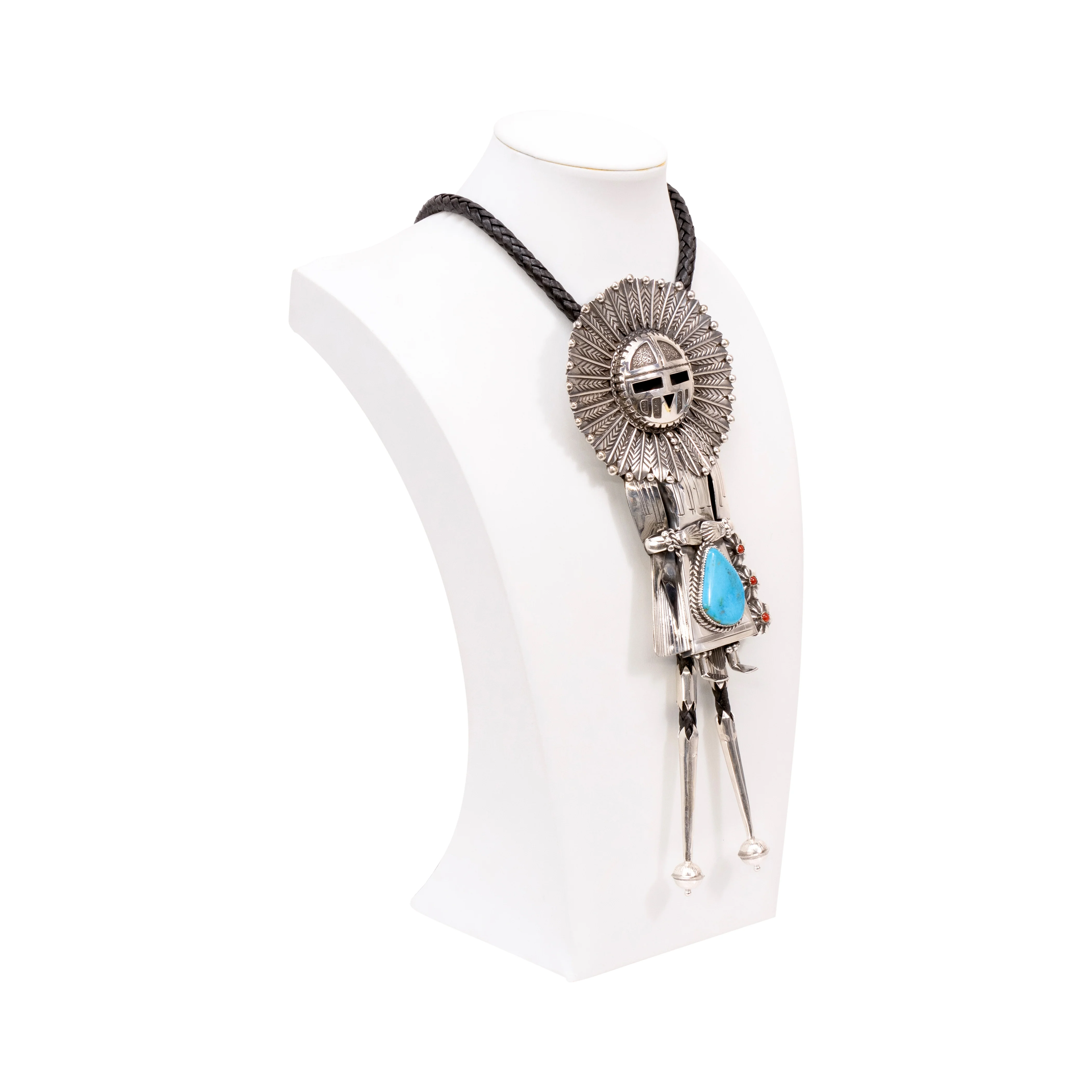 Large Kachina/Sun Face Bolo Tie - Image 3