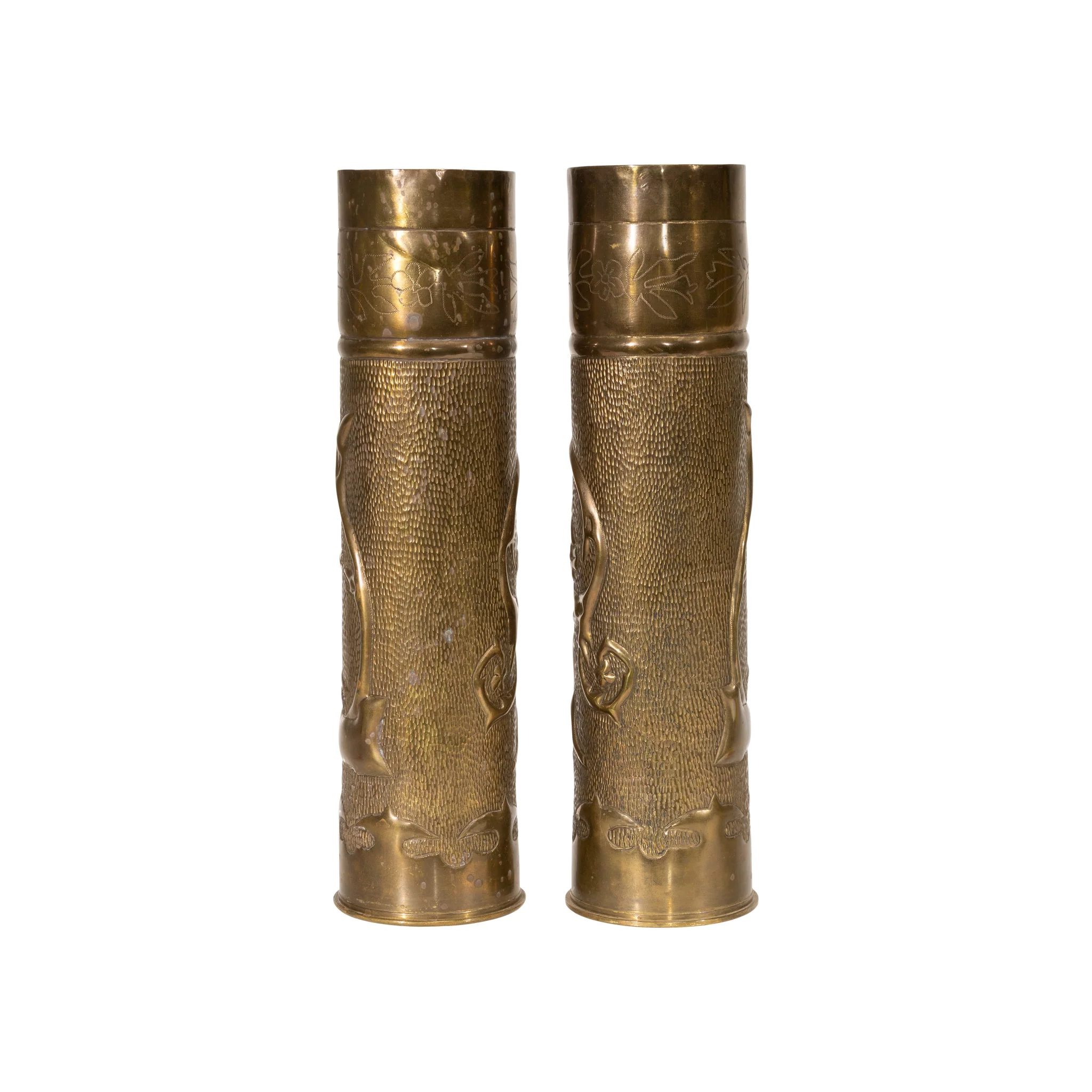 Matched Pair Trench Art Vases - Image 2