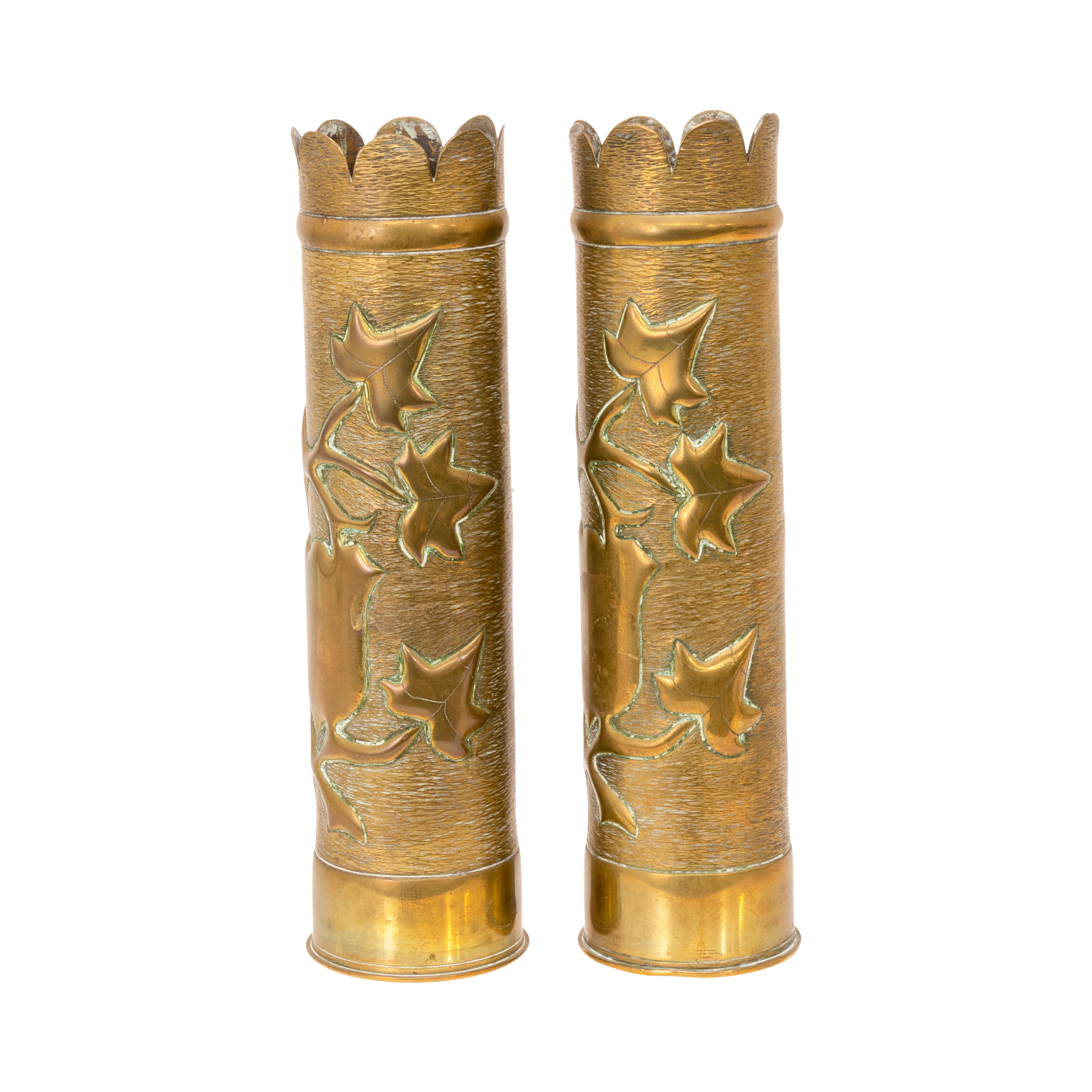 Matched Pair Trench Art Vases - Image 3