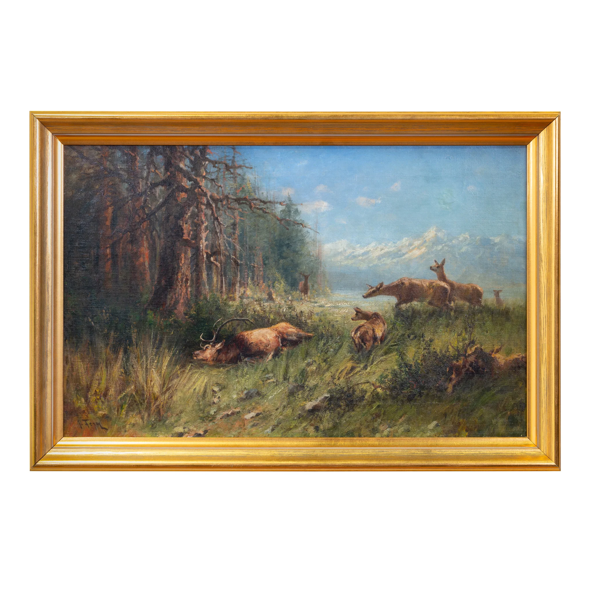 Montana Landscape with Felled Elk by John Fery - Image 2