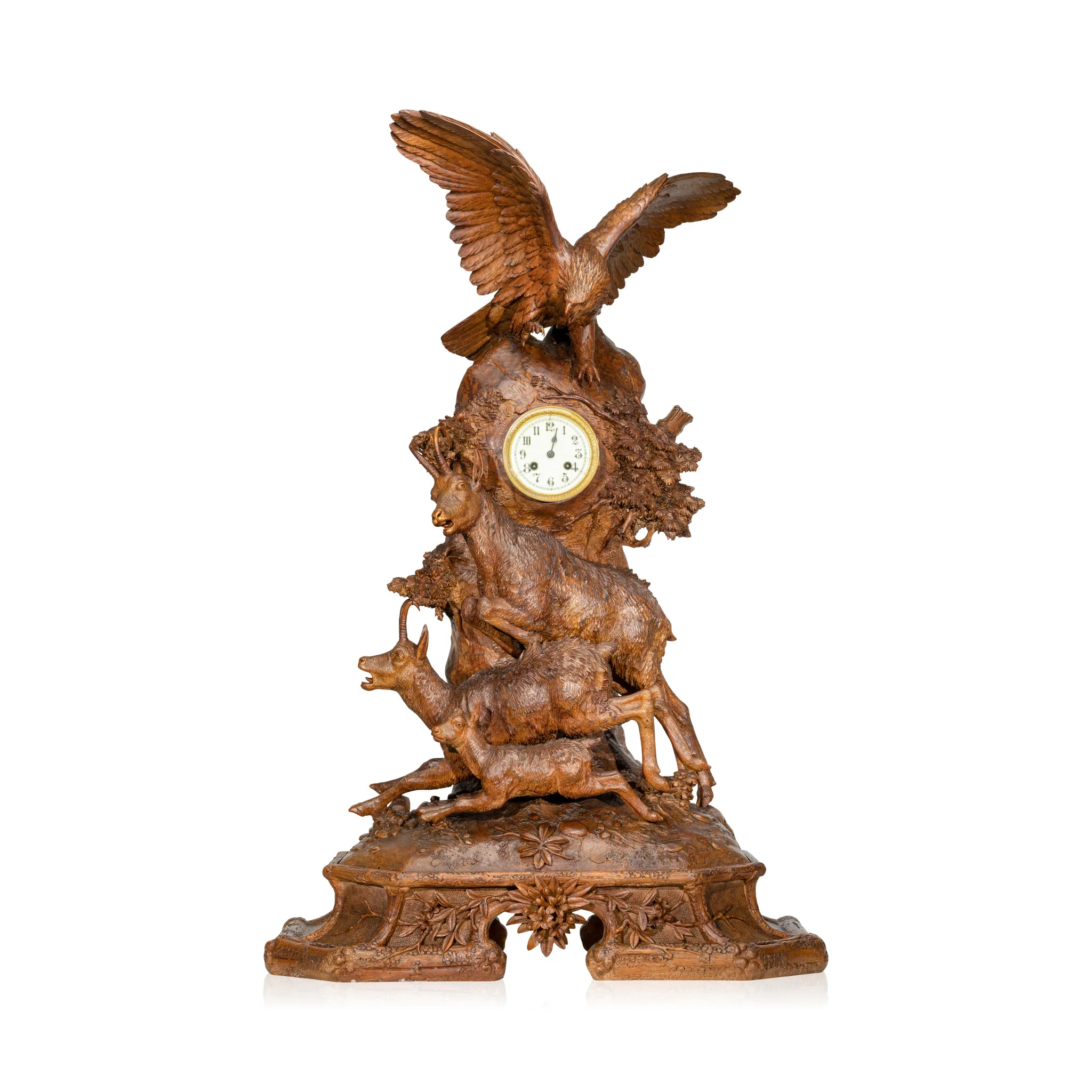 Monumental Black Forest Figural Clock with Stand - Image 2