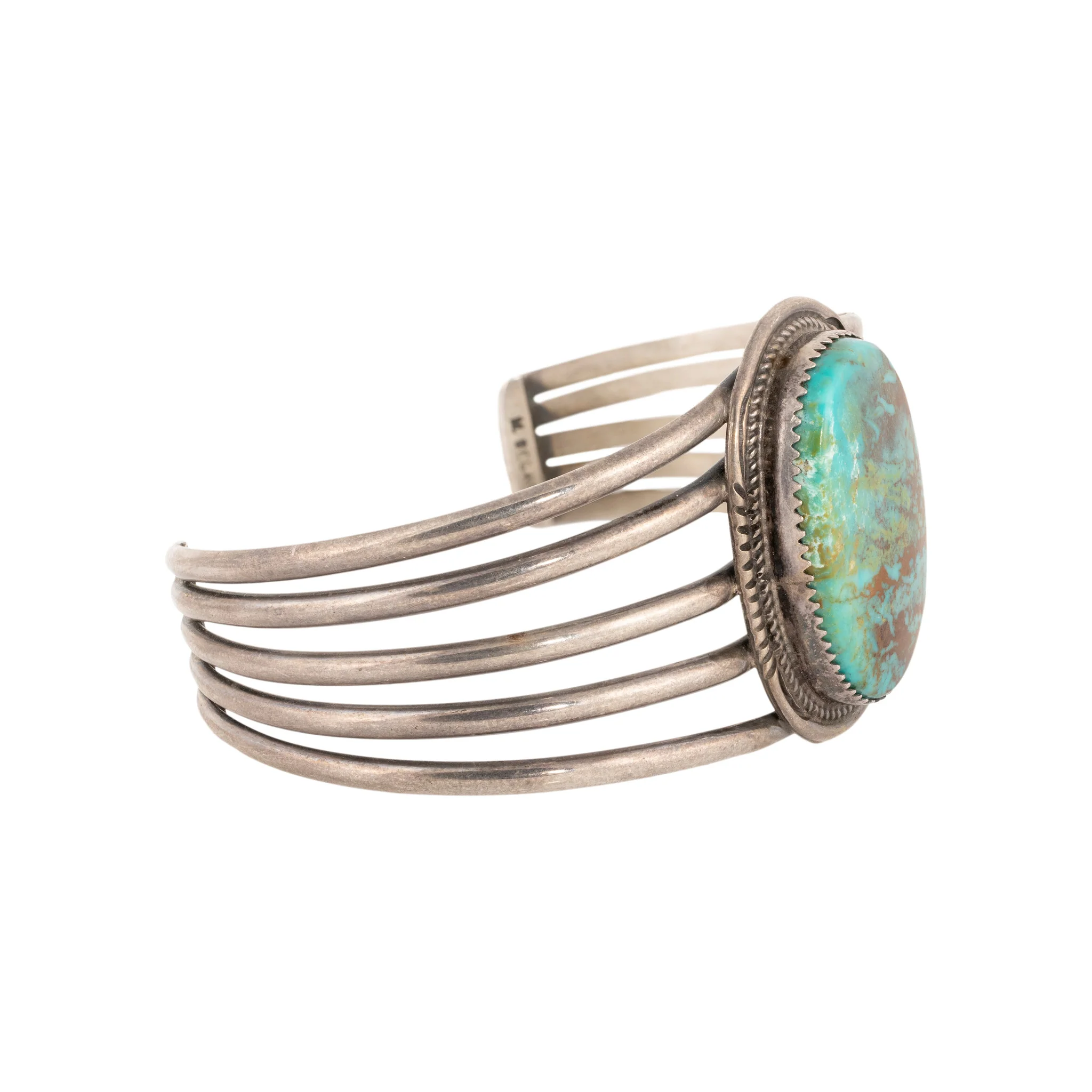 Navajo Blue Diamond Turquoise Bracelet - Image 2
