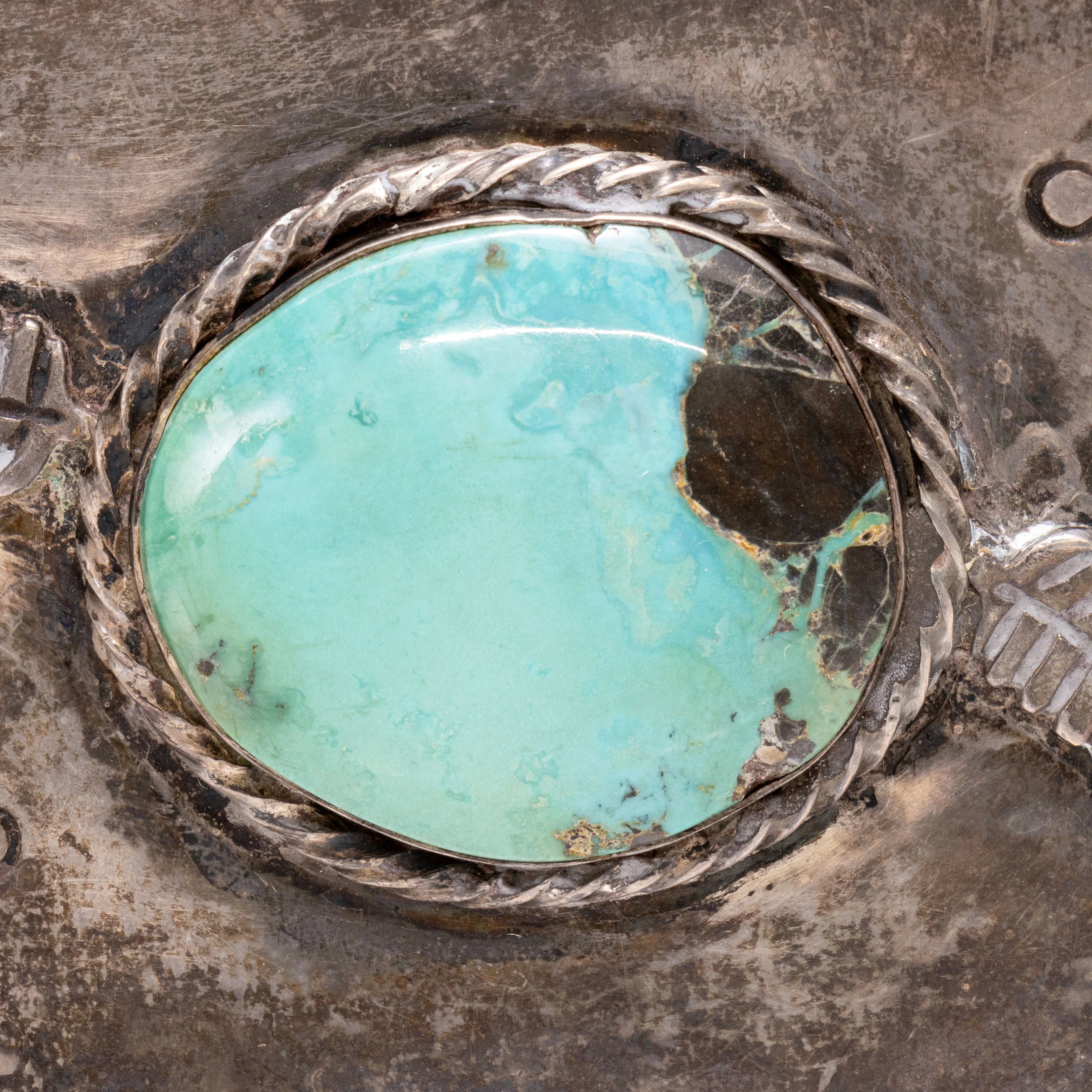 Navajo Carlan Turquoise Belt Buckle - Image 3
