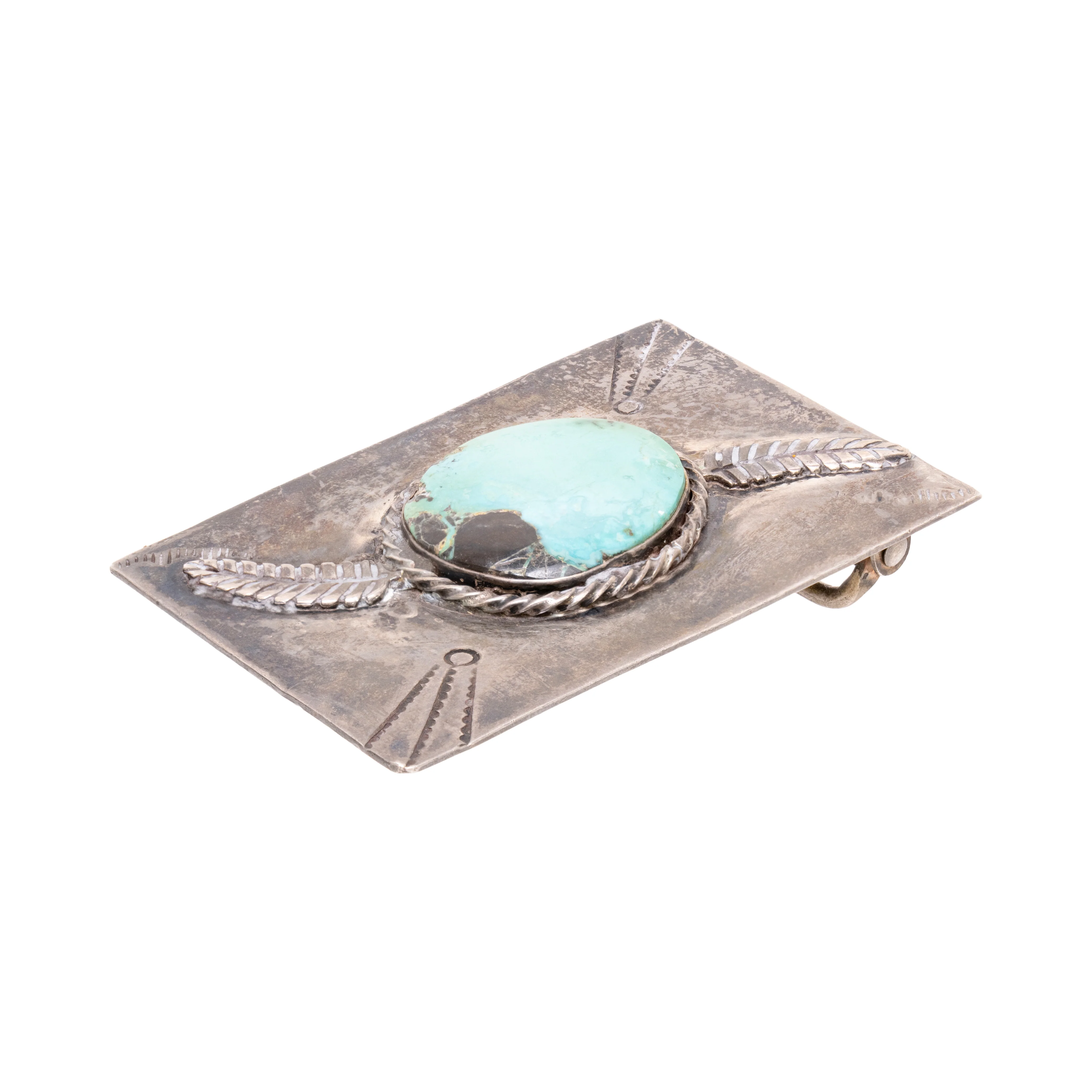 Navajo Carlan Turquoise Belt Buckle - Image 4