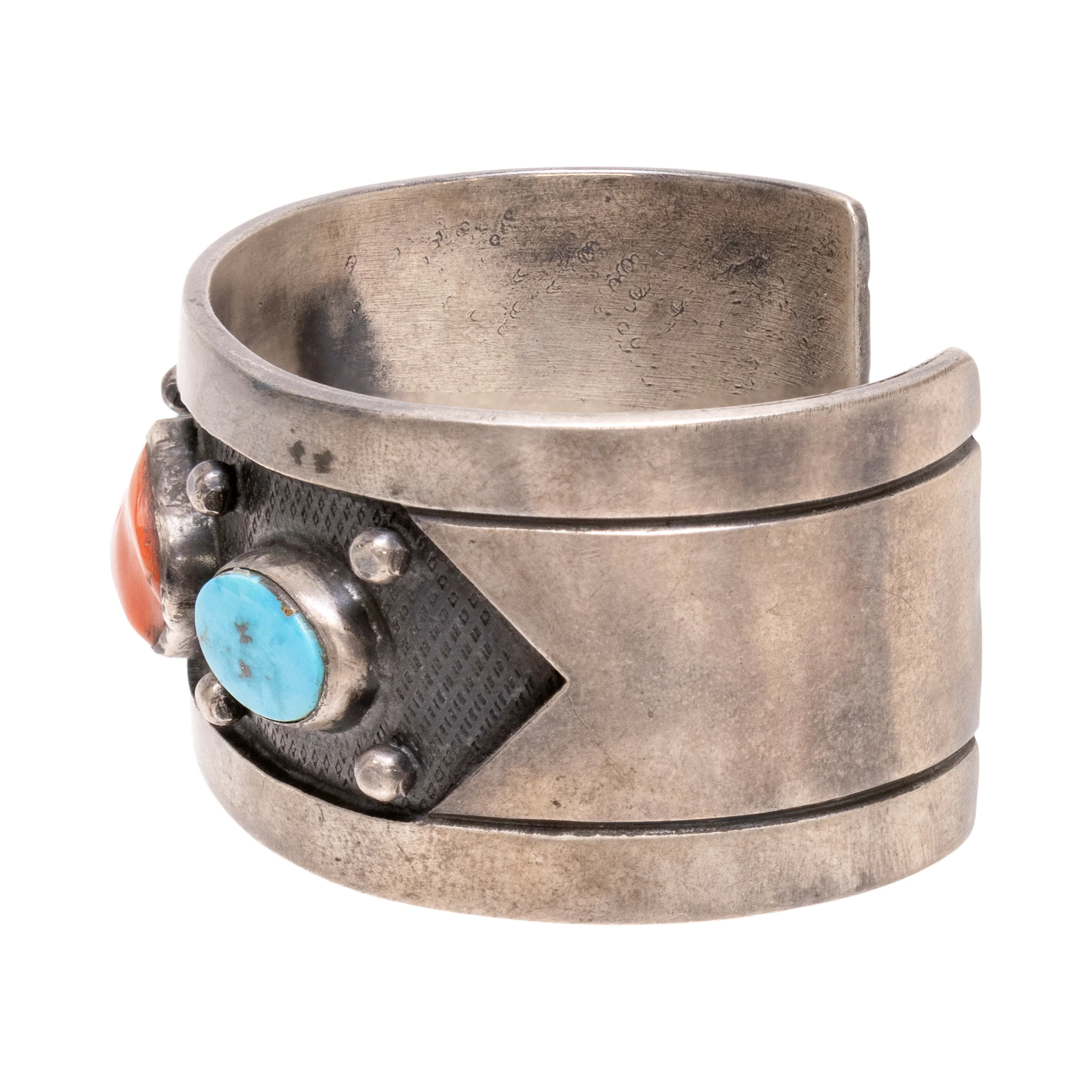 Navajo Coral and Turquoise Bracelet - Image 3