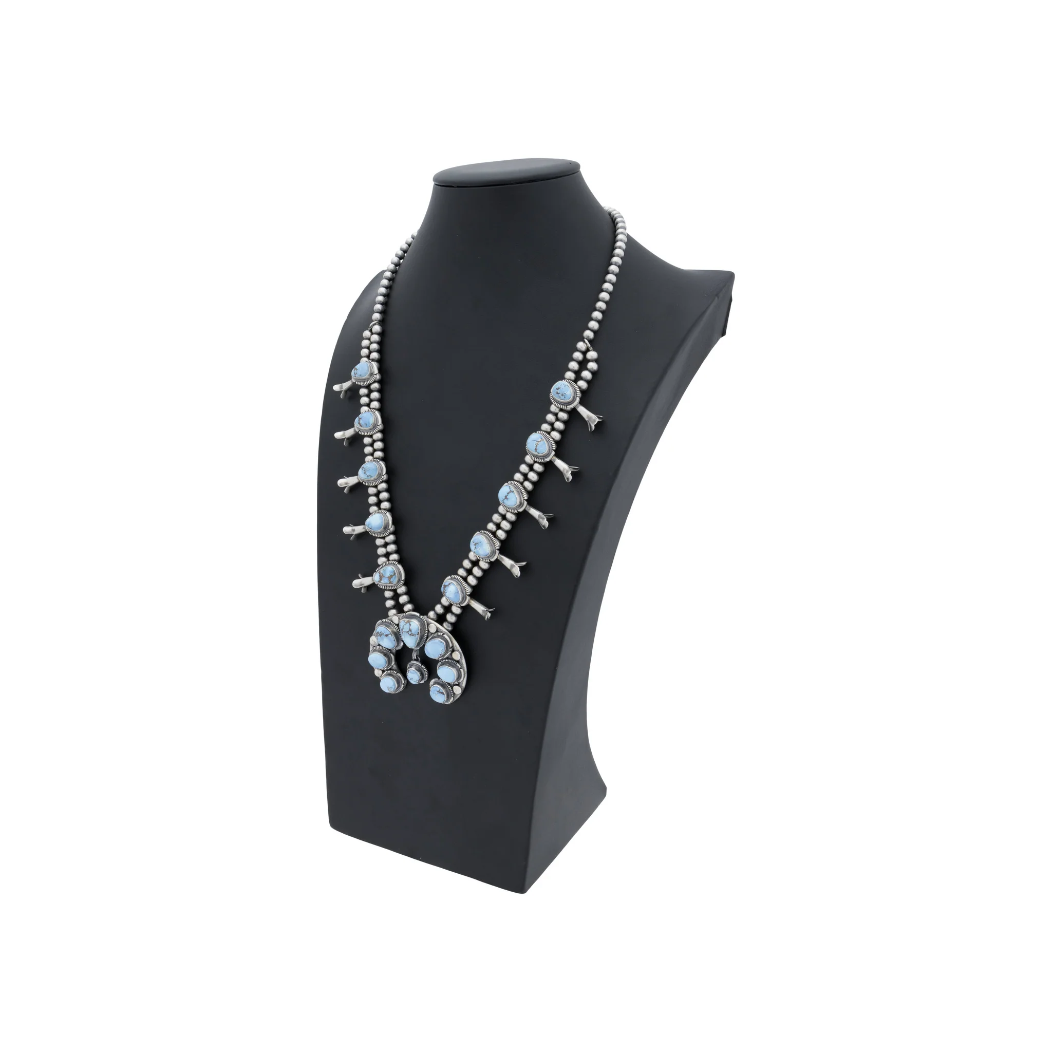 Navajo Golden Hill Turquoise Squash Blossom Set - Image 4