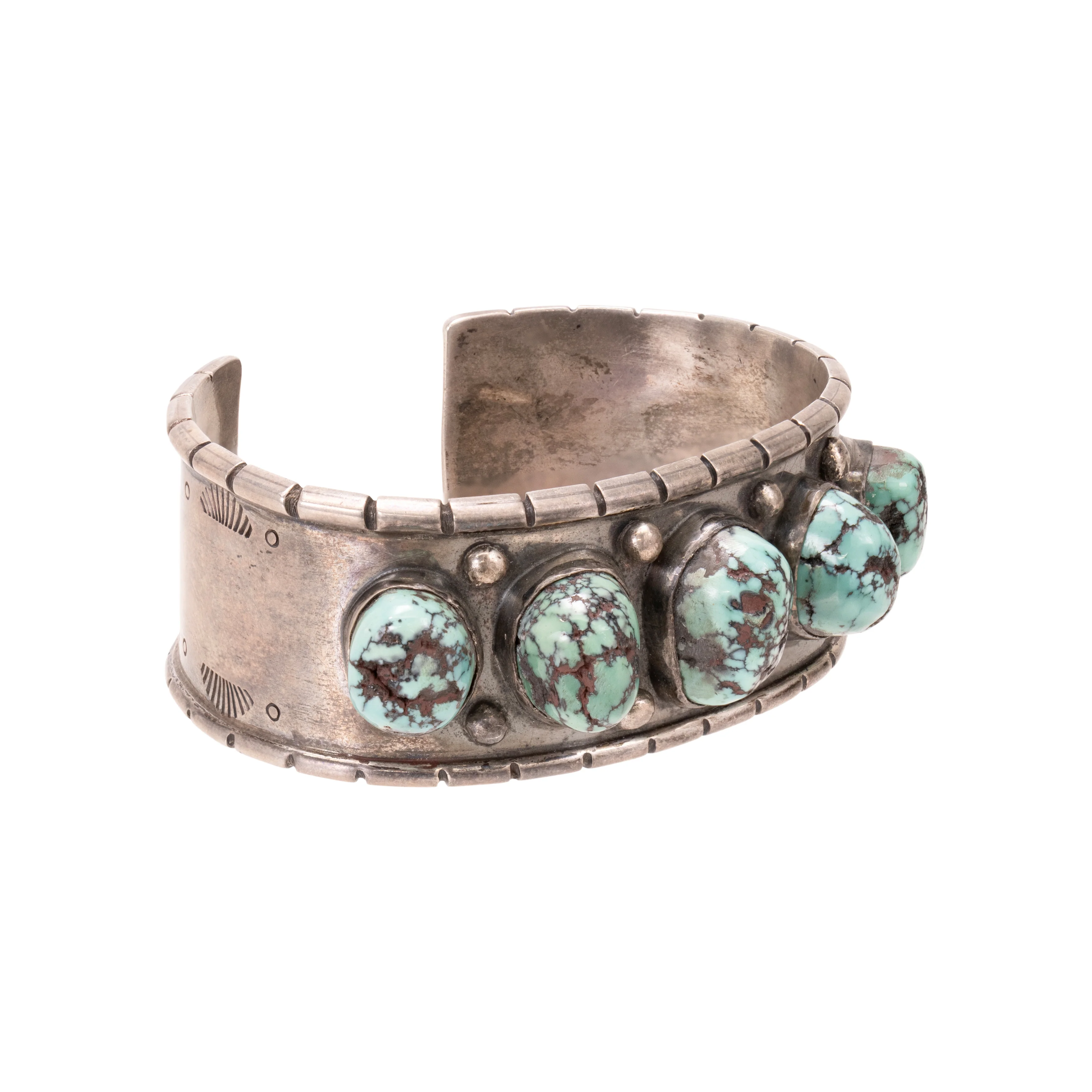 Navajo Turquoise and Silver Bracelet - Image 2
