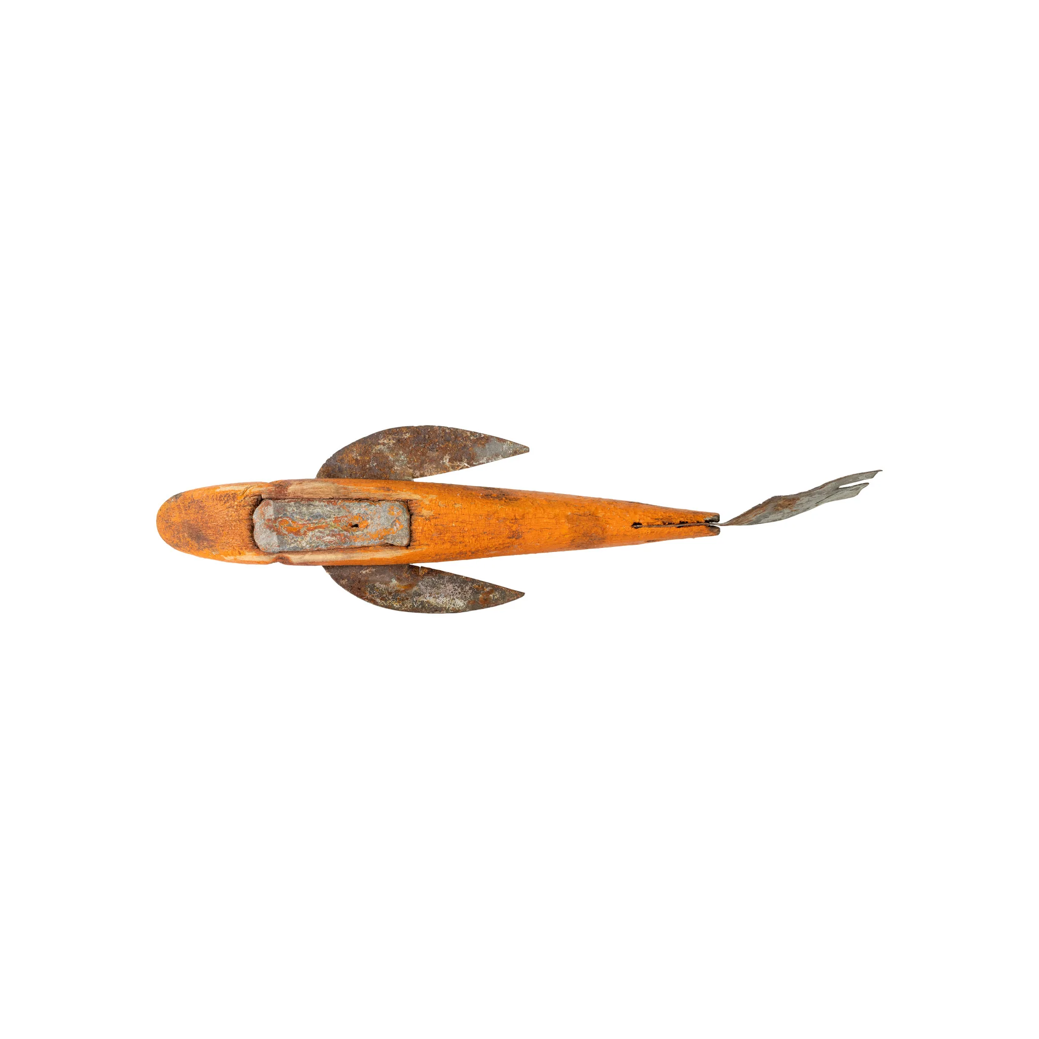 Old Orange Spear Fishing  Decoy - Image 3