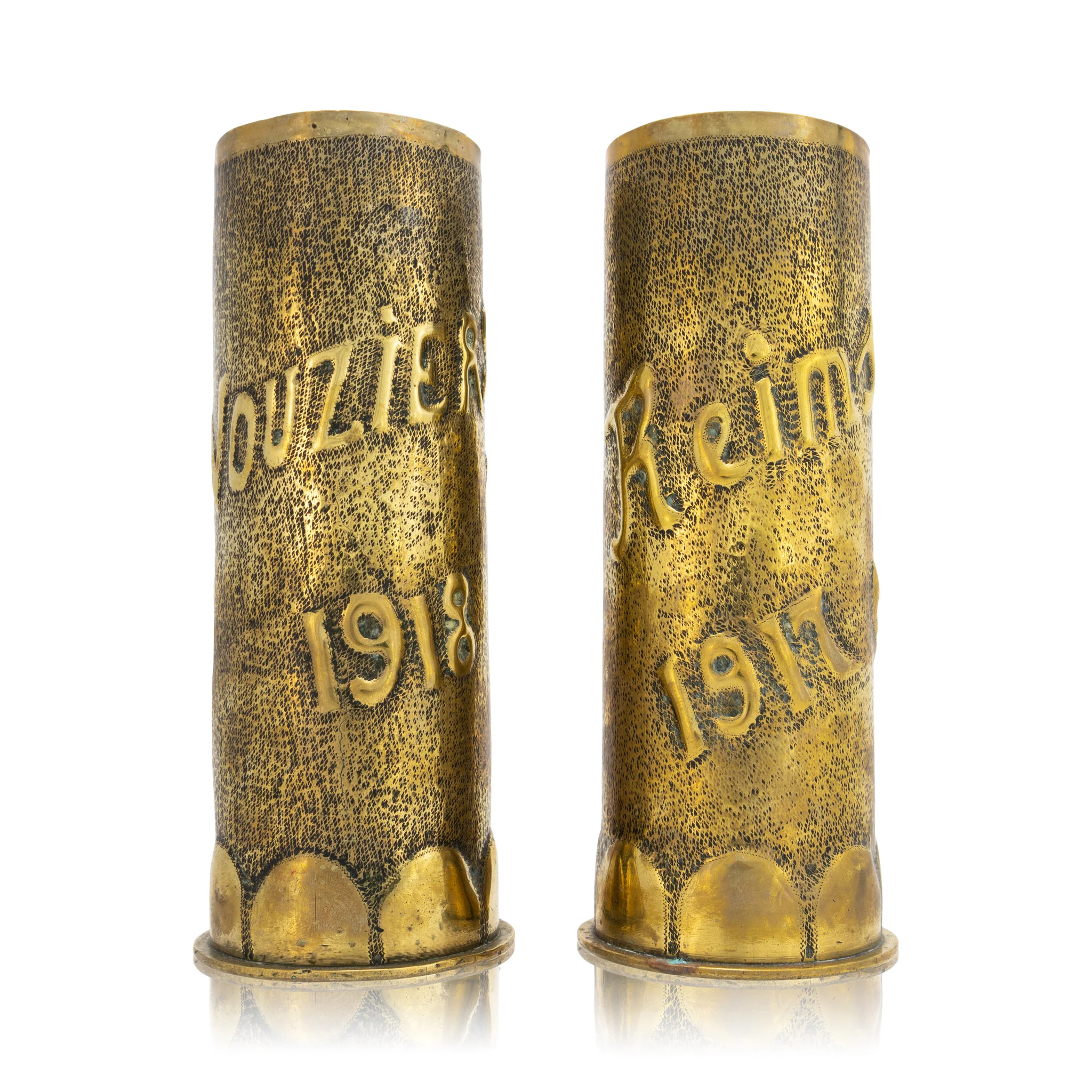 Pair Trench Art Vases