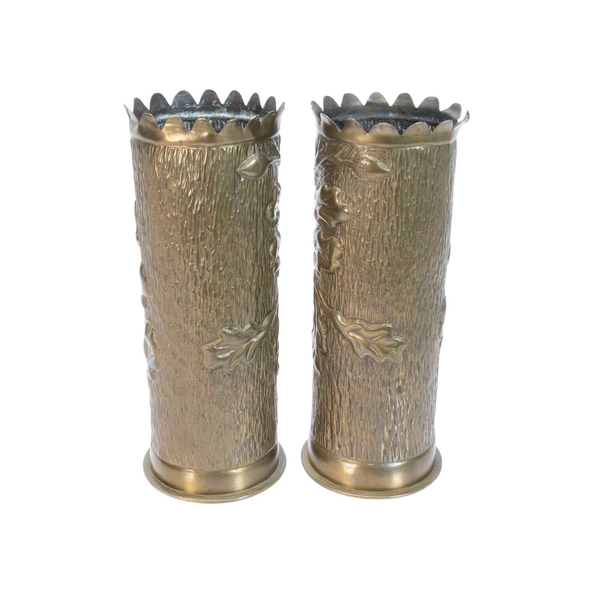 Pair Trench Art Vases - Image 4