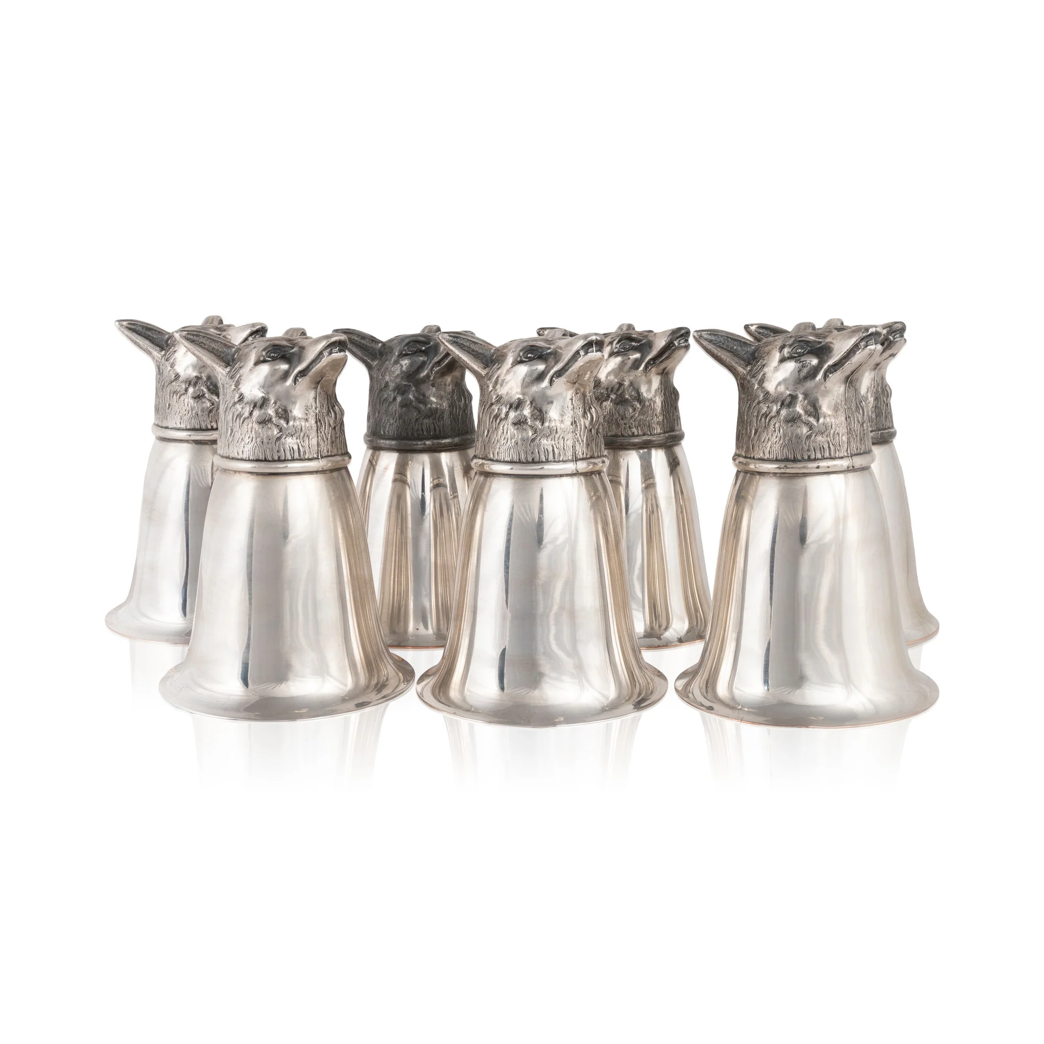 Set of 7 Silverplate Stirrup Cups