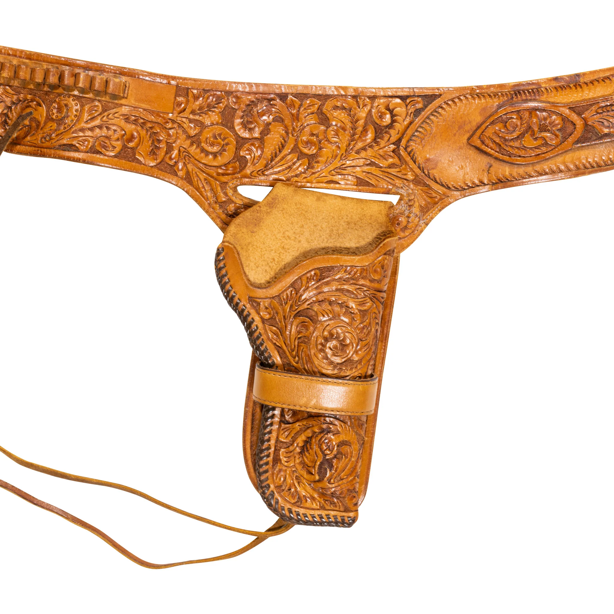 Tooled Leather Holster and Belt - Image 3