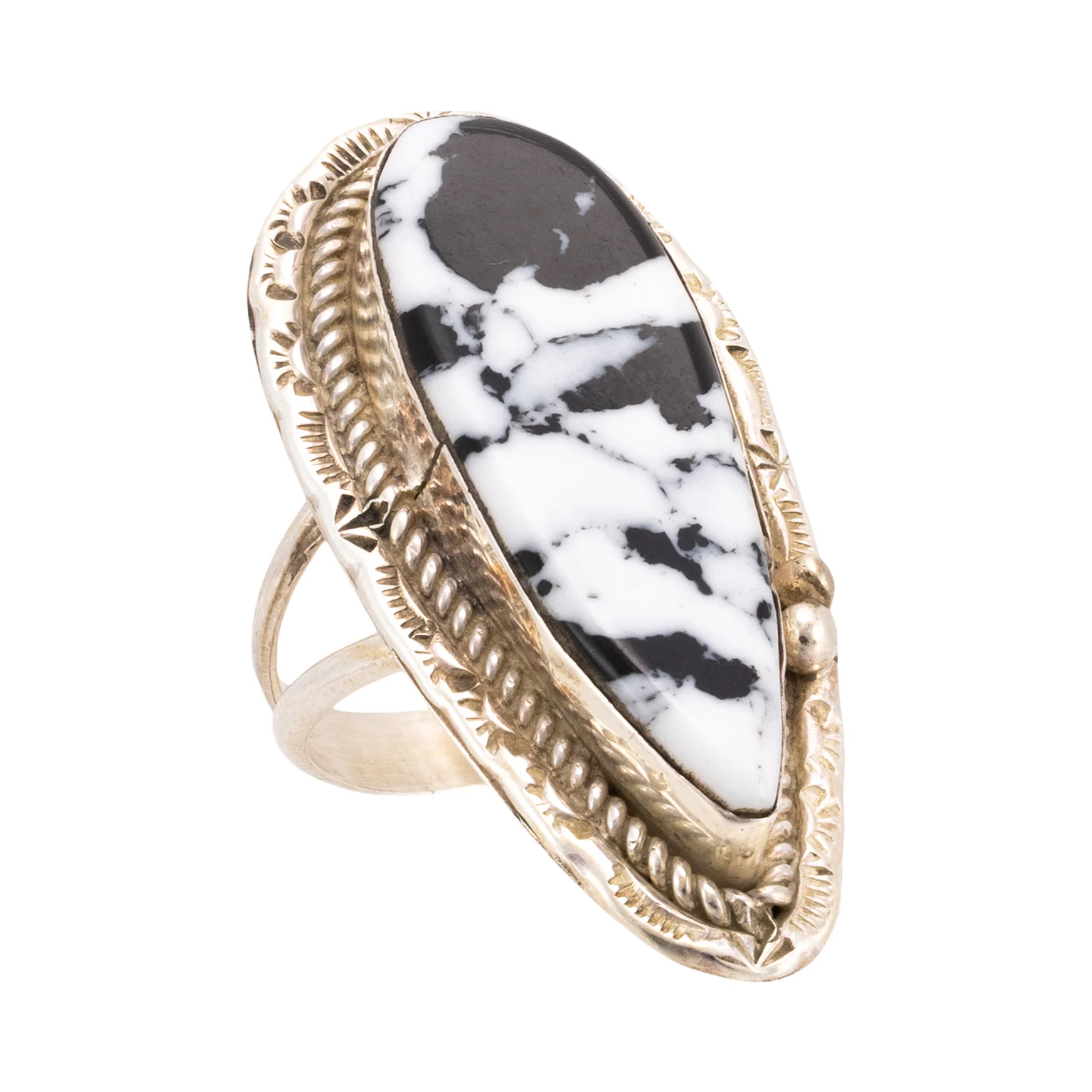 White Buffalo Turquoise Ring