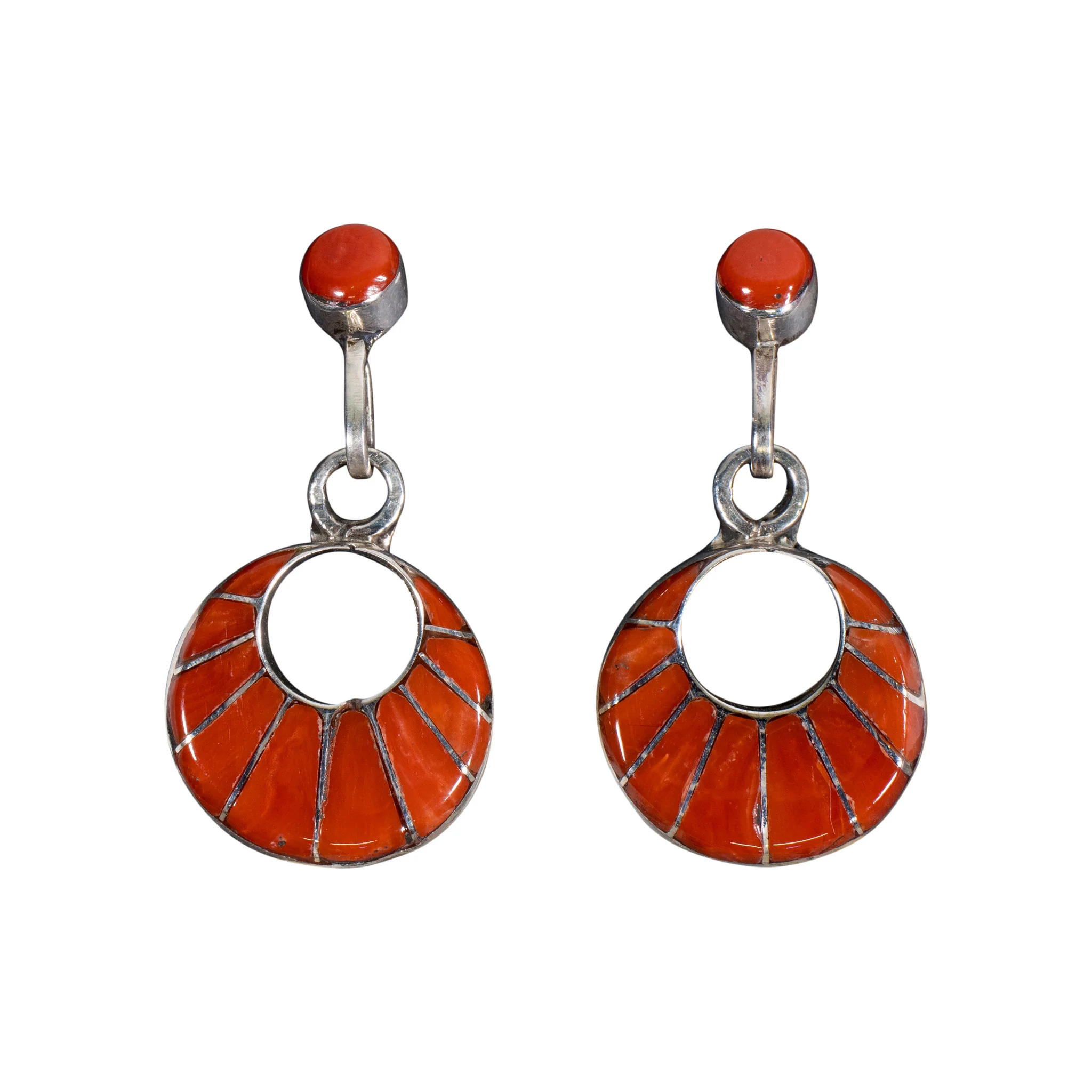 Zuni Coral Necklace and Earrings - Image 3